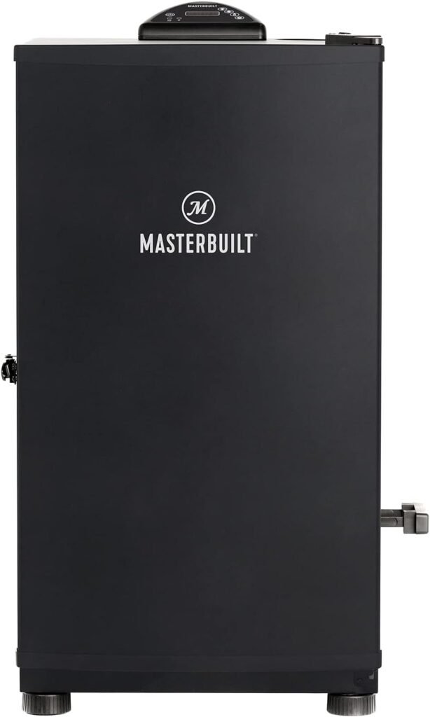 Masterbuilt® 30-inch Digital Electric Vertical BBQ Smoker with Side Wood Chip Loader, Chrome Racks and 710 Cooking Square Inches in Black, Model MB20071117