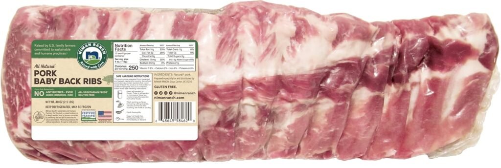 Niman Ranch, Pork Baby Full Slab Back Ribs, 2.5 lb